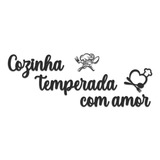 Letras Mdf Cozinha Temperada Com Amor Mdf 3mm + Brinde
