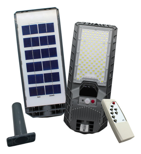 Lampara Solar 200w Led Completa (1800w) Con Brazo Y Control 