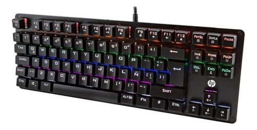 Teclado Mecanico Gamer Hp Gk200 Qwerty Hp Blue Español Negro