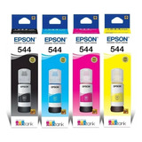 Tinta Epson 544 L3210 L3250 L3150 Kit 4 Colores Originales