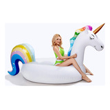 Flotador Inflable Gigante De La Piscina Unicornio, 9 Pies D