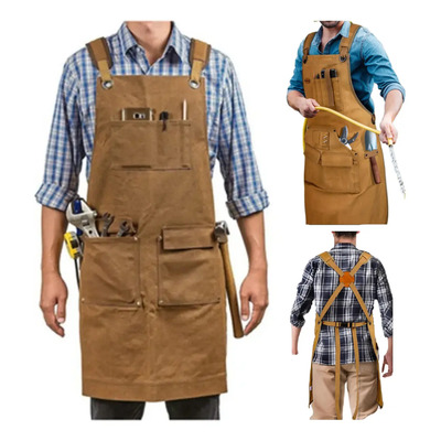 Delantales De Trabajo De Lona Encerada Mandil Parrillero | MercadoLibre