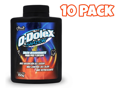 Talco O Dolex Desodorante Shadow Pies Y Cuerpo 150gr 10 Pack