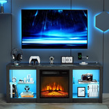 Mueble Para Tv Con Chimenea Electrica Soporte Moderno