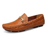 Mocasines De Hombre Cuero Zapatos De Guisantes Talla Grande