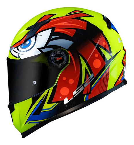 Capacete Original Ls2 Ff358 Tribal Amarelo Neon