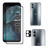 Kit Para Moto G14- Película 3d + Capa Tpu + Câmera 3d