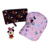 Set Regalo Para Mujer Jockey Mickey Mouse ,estuche Llavero