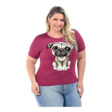 Atacado 5 Blusas T-shirt Moda Plus Size Feminina Camiseta 