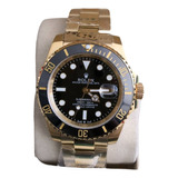 Relógio Rolex Submariner Dourado B. Eta 2840 Suíço Com Caixa