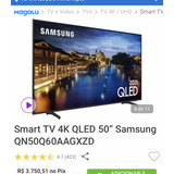 Smart Tv 4k Qled 50 Samsung Qn50q60aagxzd Quebrada Retirada 