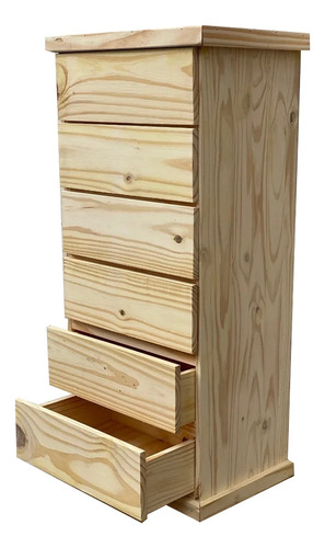 Cajonera Chifonier Comoda 6 Cajones Pino 60 Cm - Pinoshow