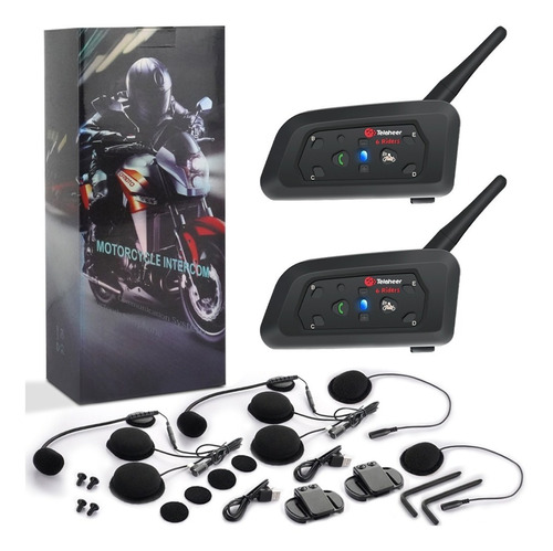 Intercomunicador Motocicleta Para Casco Bluetooth 2pcs, Ip65