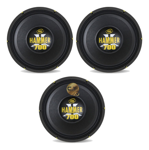 3 Woofer Parlante Eros Hammer 700 Wrms 12 Pulgad 8 Ohms Cjf