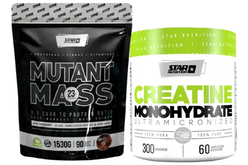  Mutantmass Star 1,5kg + Creatina Monohydrate 300gr