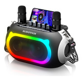 Bocina Bluetooth Karaoke Portatil Altavoz Con 2 Micrófonos