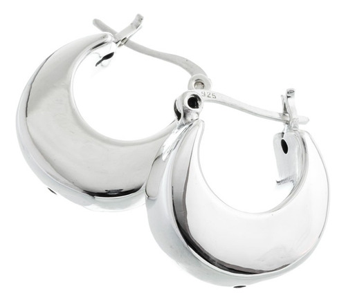 Aros Plata Inflada 925 Argollas Lisas Medianas