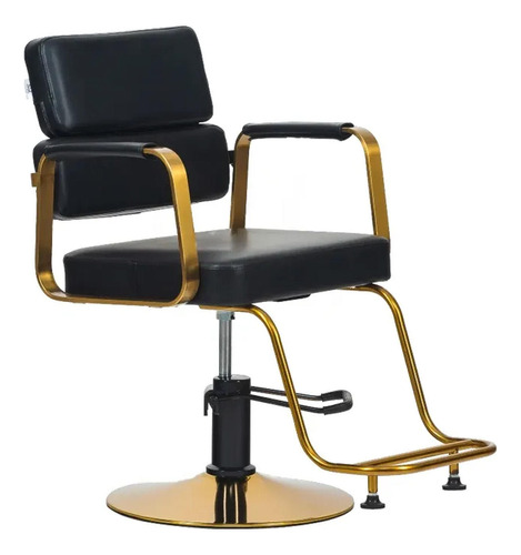 Silla De Barberia Moderna Hergonomica Negra Con Dorado