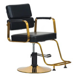 Silla De Barberia Moderna Hergonomica Negra Con Dorado