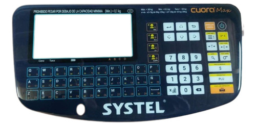 Mascara Panel Teclado Autoadhesivo Balanza Systel Cuora Max