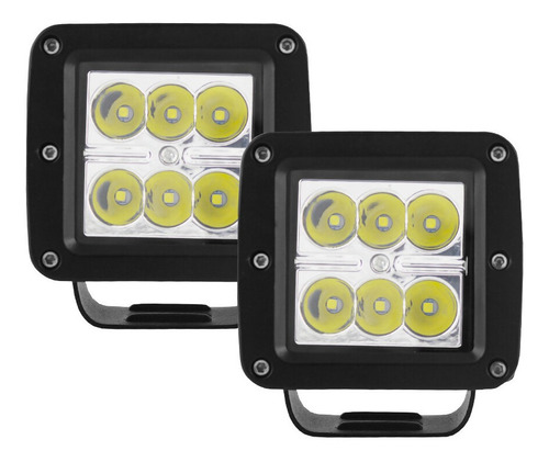 Kit De 2 Faros Luz Blanca 6 Leds 24 Watts Tunelight 12-24v