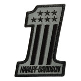 Parche Bordado Harley Davidson Numero 1 Reflectivo Estrellas