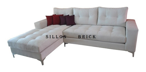 Sillon Esquinero  Brick +2decos,eco Cuero,chenille,talampaya