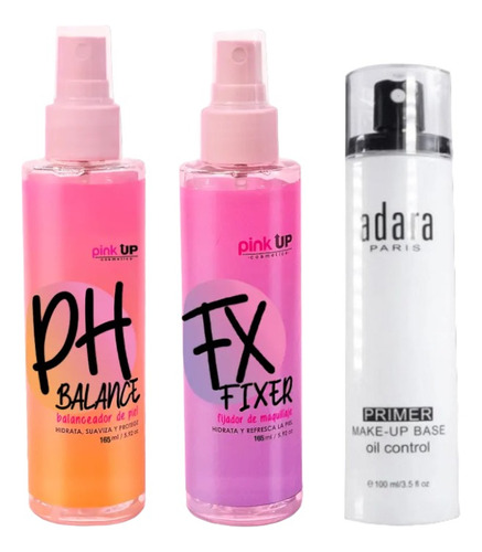 Balanceador Ph Y Fijador Pink Up + Primer Maquillaje Adara