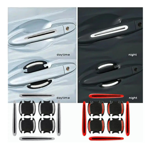 8 Sticker Reflejante Manija Protector Engomada Fosforescente | MercadoLibre