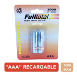 2 Pilas Aaa Recargable 1000 Mah Ni.mh Larga Duracion