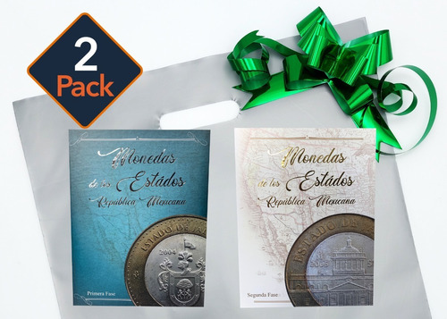 Set De Regalo Con 2 Álbumes Monedas $100 Pesos 1a Y 2a Fase