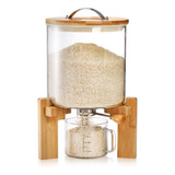 Tlence Dispensador De Arroz De Vidrio De 5 L, Recipiente De