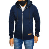 Campera Entallada Frisa Con Piel Hombre Abrigado Con Capucha