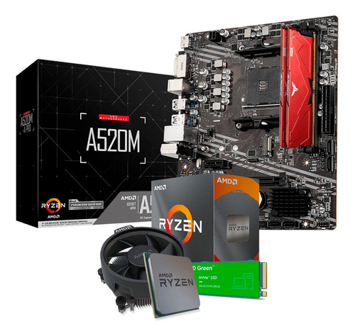 Kit Upgrade Gamer Ryzen 5 / Placa Am4 / 16gb / Ssd Nvme