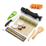 Kit 14 Esteiras Preparo De Comida Japonesa Sushi Bambu