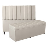 Cabeceira C/baú Para Cama Box Casal - 140 Cm - Várias Cores