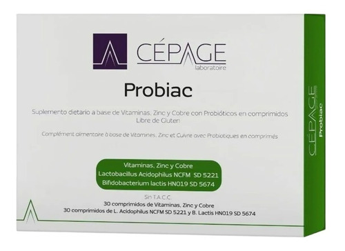 Cepage Probiac Suplemento Dietario Zinc Cobre Probiotico 60u