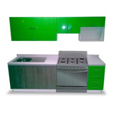 Cocina Integral Moderna Hawai Izquierda P/estufa 2.40m Verde