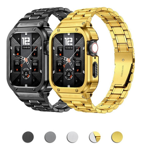 Delgada Correa De Acero+funda Para Apple Watch Ultra 8 7 Se