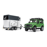Camioneta Land Rover Con Remolque De Caballos Y Caballo