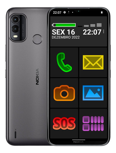 Smartphone Nokia Plus 128gb P Idosos Ícones Grandes 50mp Cam