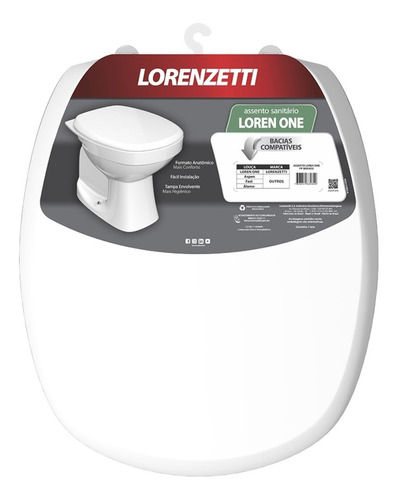 Assento Sanitário P/ Bacia Lorenzetti Loren One Branco