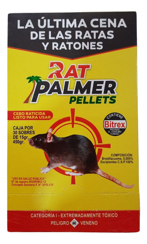 Rata Palmer Sobre X 15g Pack 30