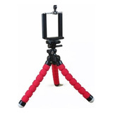 Tripie Flexible Soporte Pulpo Base Celular Camara Portatil Color Rojo