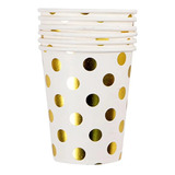 Vaso Polipapel Lunares Dorados X 10 Cotillón Activarte