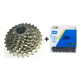 Cassete K7 Shimano 8v 11/28 Hg50 Roda Livre+ Corrente Kmc 8v