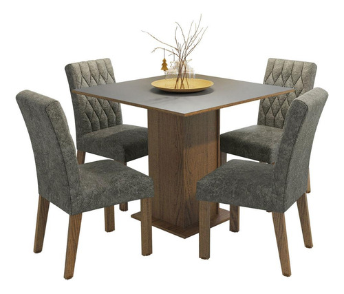 Juego Comedor Mesa Tablero Madera 4 Sillas Livia Madesa Mgp