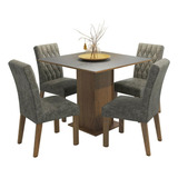 Juego Comedor Mesa Tablero Madera 4 Sillas Livia Madesa Mgp