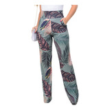 Calça Pantalona Moda Blogueira Bolso Lateral Elegante Casual