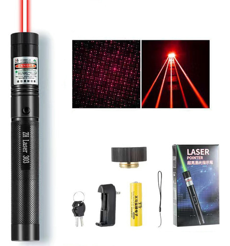 Ponteiro Laser Vermelho Poderoso 18650ma Usb Recarregável